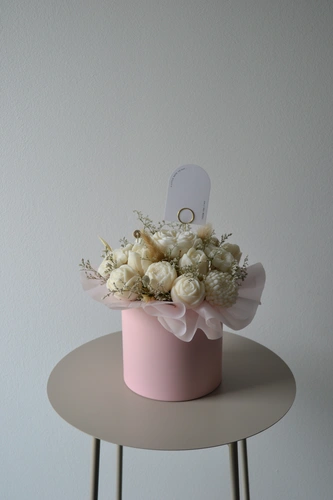 FLOWERBOX RUŽOVÝ so sušenými kvetmi