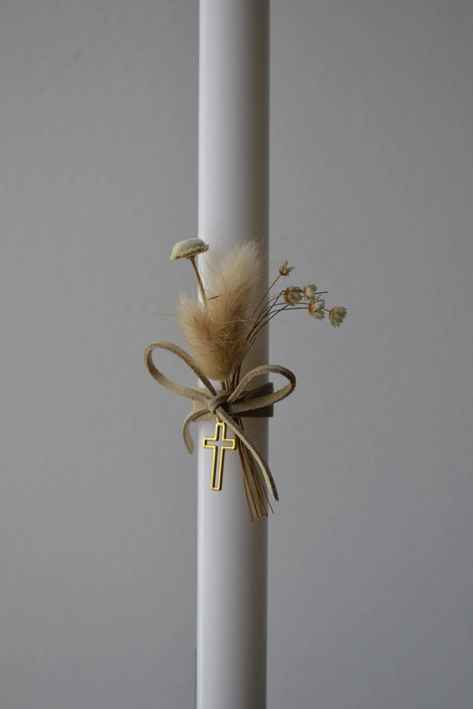 KRSTOVÁ SVIEČKA BÉŽOVÁ